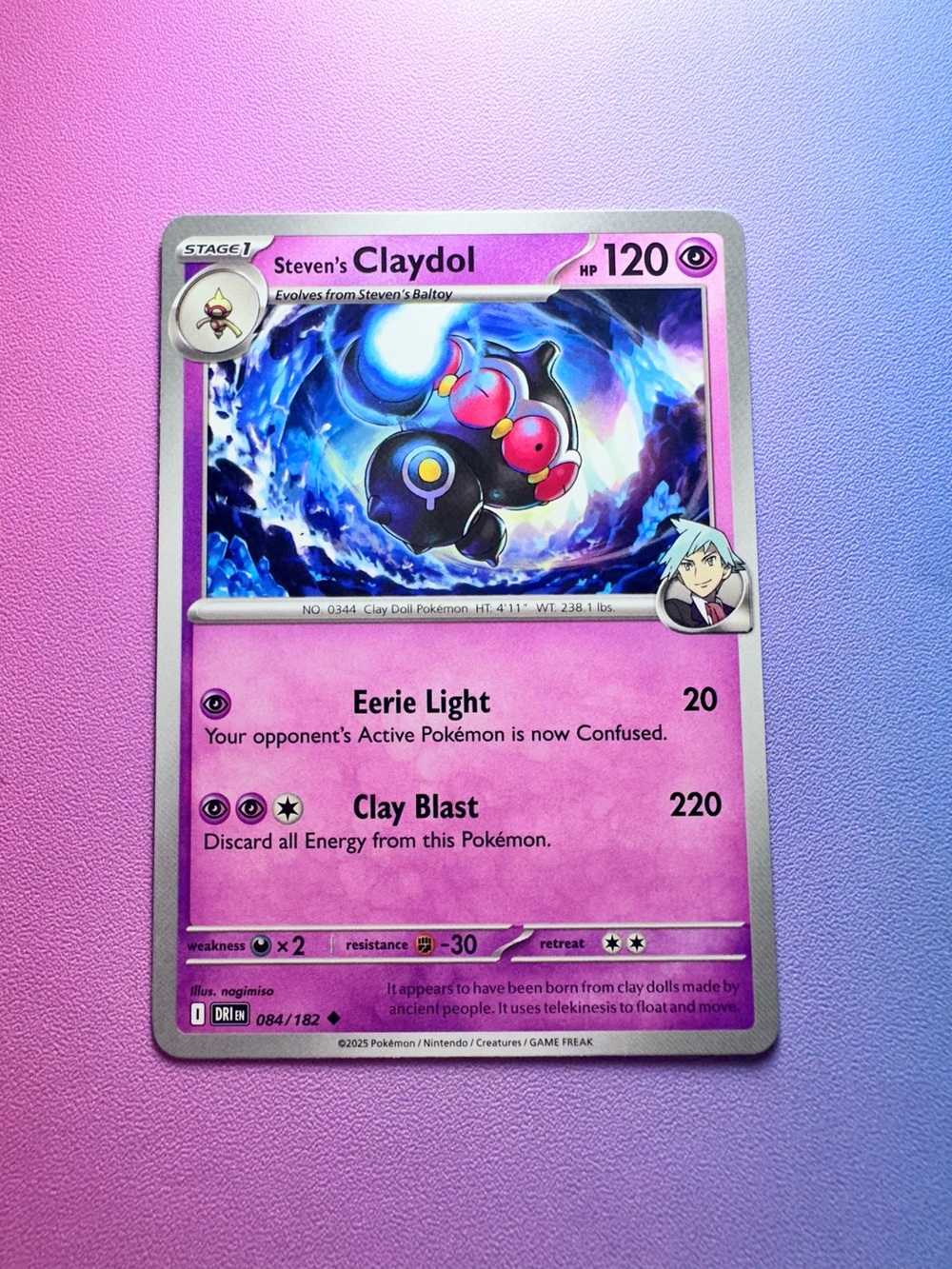 steven’s claydol - 084/182 (uncommon) — pokemon: destined rivals